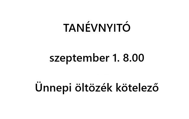Tanévnyitó